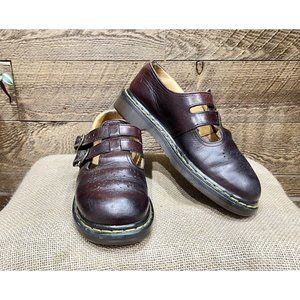 Dr. Martens Docs UK 7 US 9 Vintage 90s Made In England Brown Mary Janes Buckle
